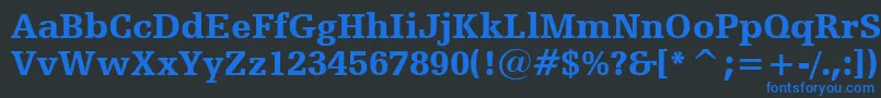 HumanistSlabserif712BlackBt Font – Blue Fonts on Black Background