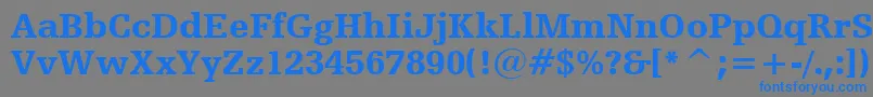フォントHumanistSlabserif712BlackBt – 灰色の背景に青い文字