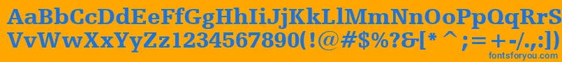 HumanistSlabserif712BlackBt Font – Blue Fonts on Orange Background