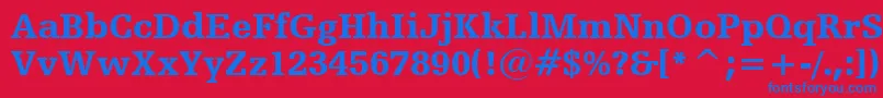 HumanistSlabserif712BlackBt Font – Blue Fonts on Red Background