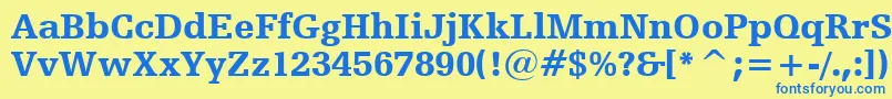 HumanistSlabserif712BlackBt Font – Blue Fonts on Yellow Background
