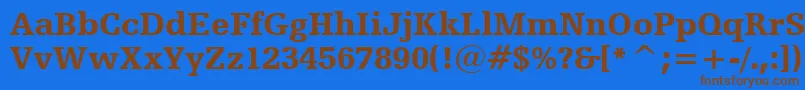 HumanistSlabserif712BlackBt Font – Brown Fonts on Blue Background