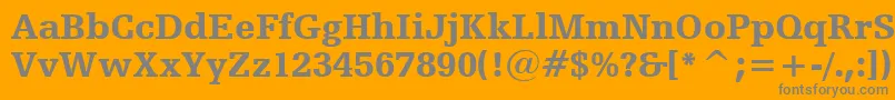 HumanistSlabserif712BlackBt Font – Gray Fonts on Orange Background