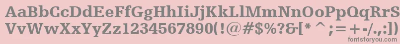 フォントHumanistSlabserif712BlackBt – ピンクの背景に灰色の文字