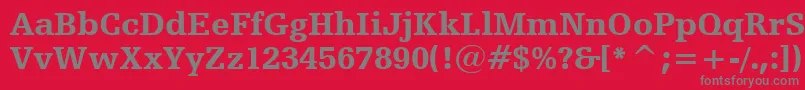 HumanistSlabserif712BlackBt Font – Gray Fonts on Red Background