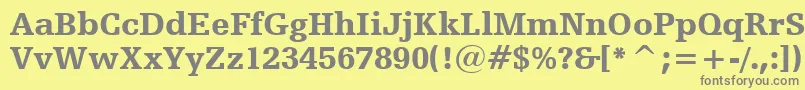 HumanistSlabserif712BlackBt-Schriftart – Graue Schriften auf gelbem Hintergrund
