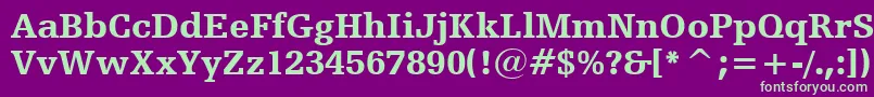 HumanistSlabserif712BlackBt Font – Green Fonts on Purple Background