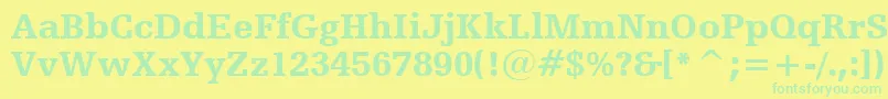 HumanistSlabserif712BlackBt Font – Green Fonts on Yellow Background