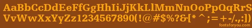 HumanistSlabserif712BlackBt Font – Orange Fonts on Brown Background