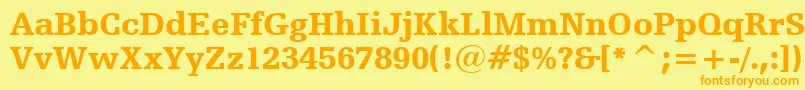 HumanistSlabserif712BlackBt Font – Orange Fonts on Yellow Background