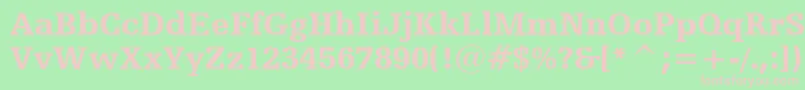 HumanistSlabserif712BlackBt Font – Pink Fonts on Green Background