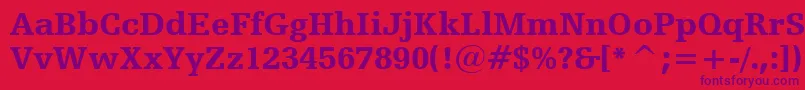 HumanistSlabserif712BlackBt Font – Purple Fonts on Red Background