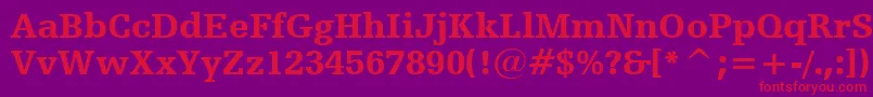 フォントHumanistSlabserif712BlackBt – 紫の背景に赤い文字