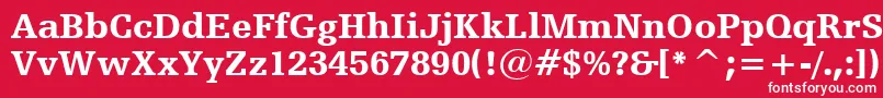HumanistSlabserif712BlackBt Font – White Fonts on Red Background