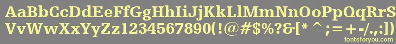 Шрифт HumanistSlabserif712BlackBt – жёлтые шрифты на сером фоне
