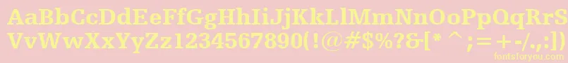HumanistSlabserif712BlackBt Font – Yellow Fonts on Pink Background