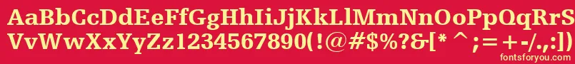 HumanistSlabserif712BlackBt Font – Yellow Fonts on Red Background