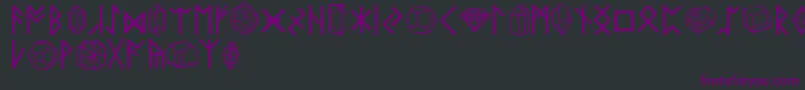 フォントZrunes – 黒い背景に紫のフォント