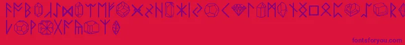 Zrunes-Schriftart – Violette Schriften auf rotem Hintergrund