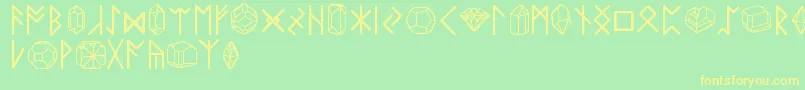 Zrunes Font – Yellow Fonts on Green Background