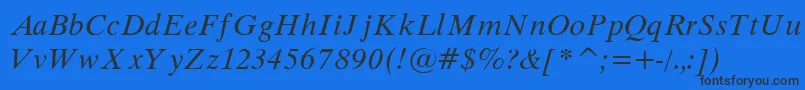 フォントDutch8 – 黒い文字の青い背景