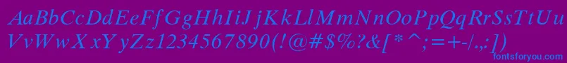 Dutch8 Font – Blue Fonts on Purple Background
