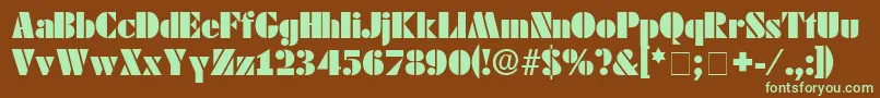 CadoDisplaySsi-fontti – vihreät fontit ruskealla taustalla