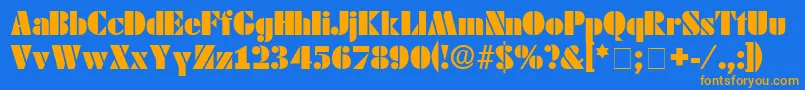Weitere Informationen zur CadoDisplaySsi-Schriftart CadoDisplaySsi-Schriftart – Orangefarbene Schriften auf blauem Hintergrund