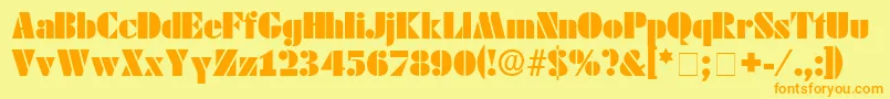 More about CadoDisplaySsi Font CadoDisplaySsi Font – Orange Fonts on Yellow Background