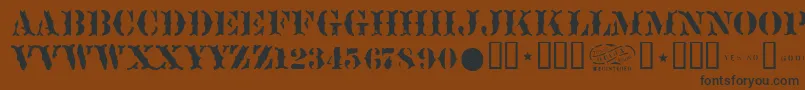 Sideshow Font – Black Fonts on Brown Background