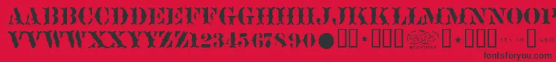 Sideshow Font – Black Fonts on Red Background