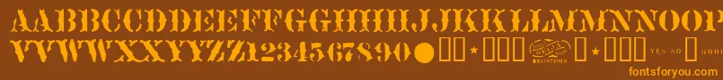 Sideshow Font – Orange Fonts on Brown Background
