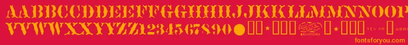 Sideshow Font – Orange Fonts on Red Background