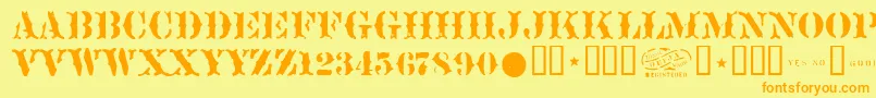 Sideshow Font – Orange Fonts on Yellow Background