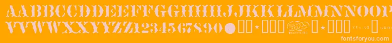 Sideshow Font – Pink Fonts on Orange Background