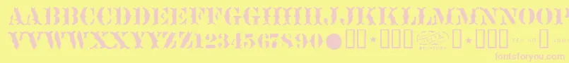 Sideshow Font – Pink Fonts on Yellow Background