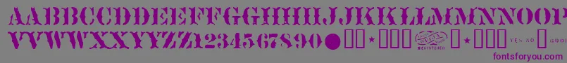 Sideshow Font – Purple Fonts on Gray Background