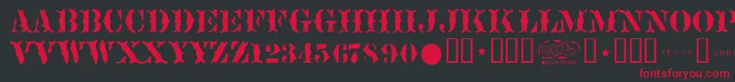 Sideshow Font – Red Fonts on Black Background