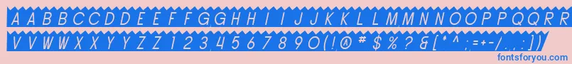SfButtacupOblique-fontti – siniset fontit vaaleanpunaisella taustalla