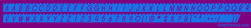 SfButtacupOblique-fontti – siniset fontit violetilla taustalla