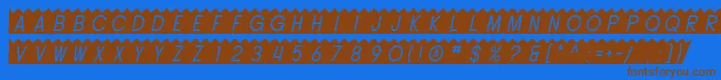 Шрифт SfButtacupOblique – коричневые шрифты на синем фоне