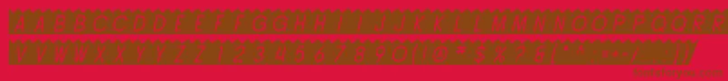 SfButtacupOblique-fontti – ruskeat fontit punaisella taustalla