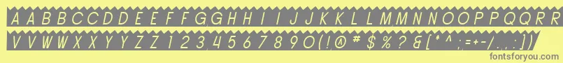 SfButtacupOblique-Schriftart – Graue Schriften auf gelbem Hintergrund