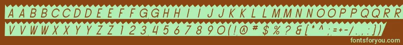 SfButtacupOblique-fontti – vihreät fontit ruskealla taustalla