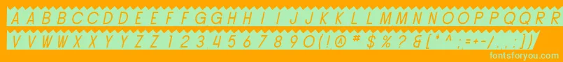 SfButtacupOblique Font – Green Fonts on Orange Background
