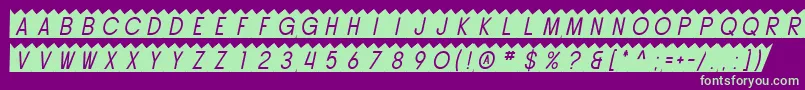SfButtacupOblique-fontti – vihreät fontit violetilla taustalla