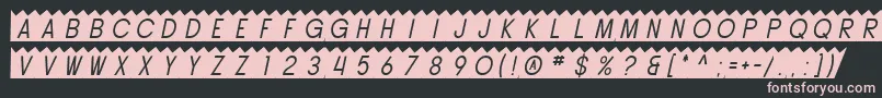 SfButtacupOblique-fontti – vaaleanpunaiset fontit mustalla taustalla