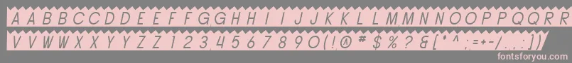 SfButtacupOblique-fontti – vaaleanpunaiset fontit harmaalla taustalla