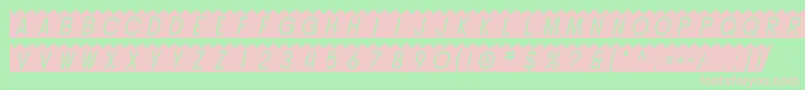 SfButtacupOblique-fontti – vaaleanpunaiset fontit vihreällä taustalla