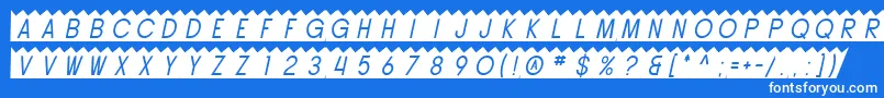 フォントSfButtacupOblique – 青い背景に白い文字